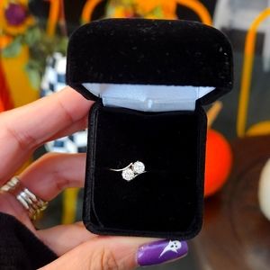 White Gold Diamond Toi Et Moi Ring